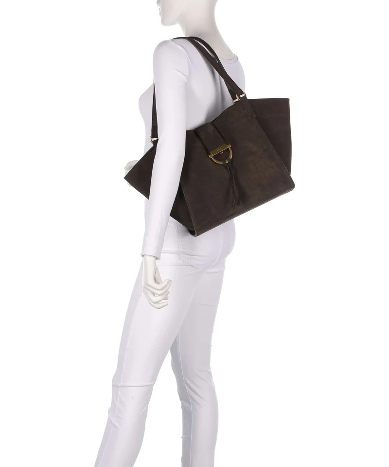 Abro Suede Temi Shopper dark brown