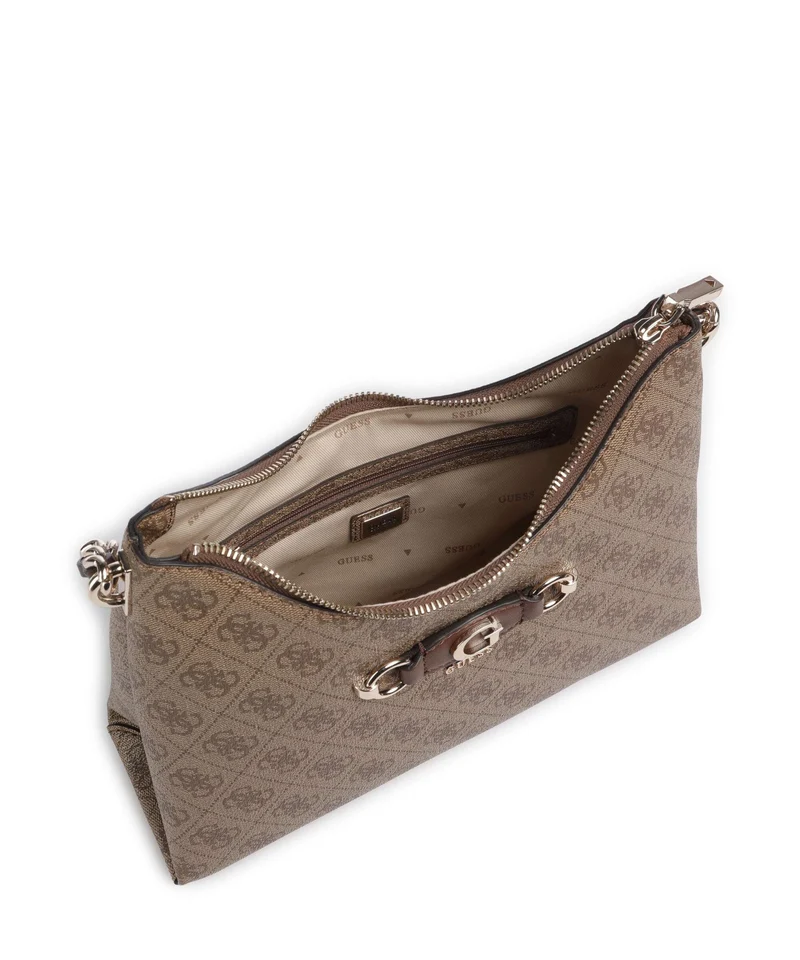 Guess Izzy Schultertasche latte logo/brown