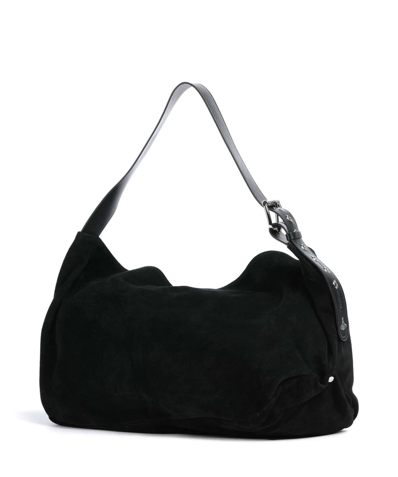 Vivienne Westwood Maxime Suede Large Beuteltasche black