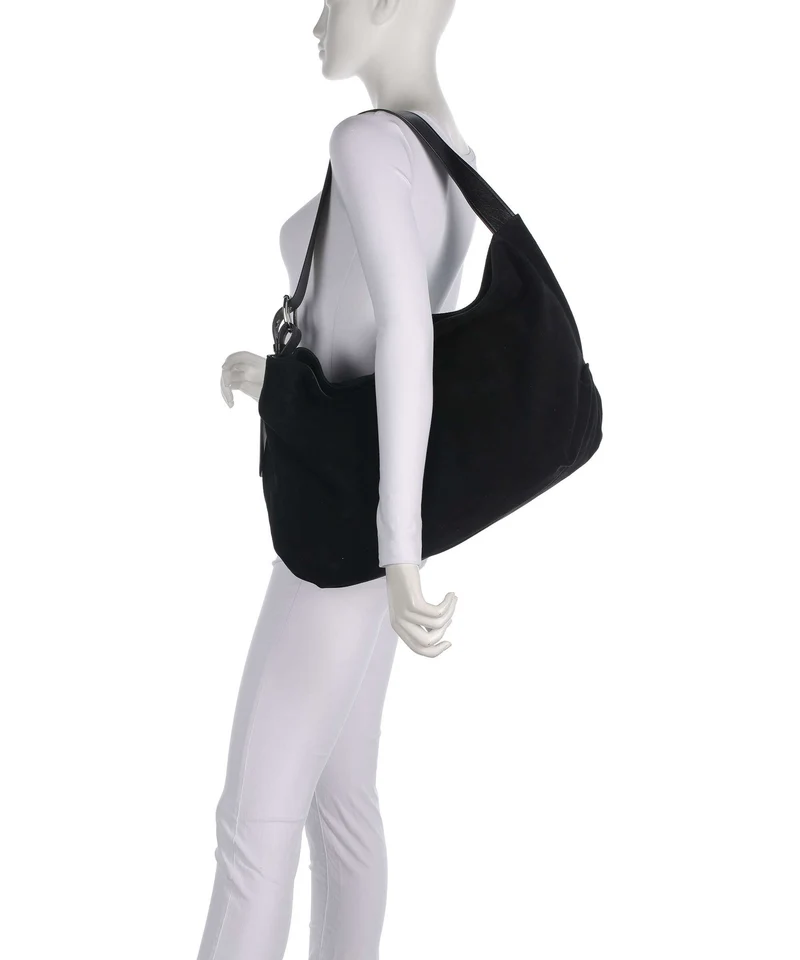 Vivienne Westwood Maxime Suede Large Beuteltasche black