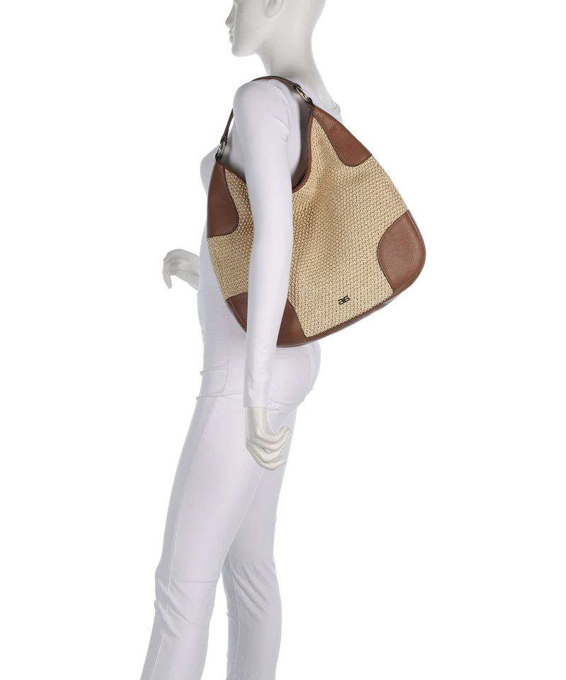 Abro Maglia Raffia Open Air Beuteltasche natural/nut