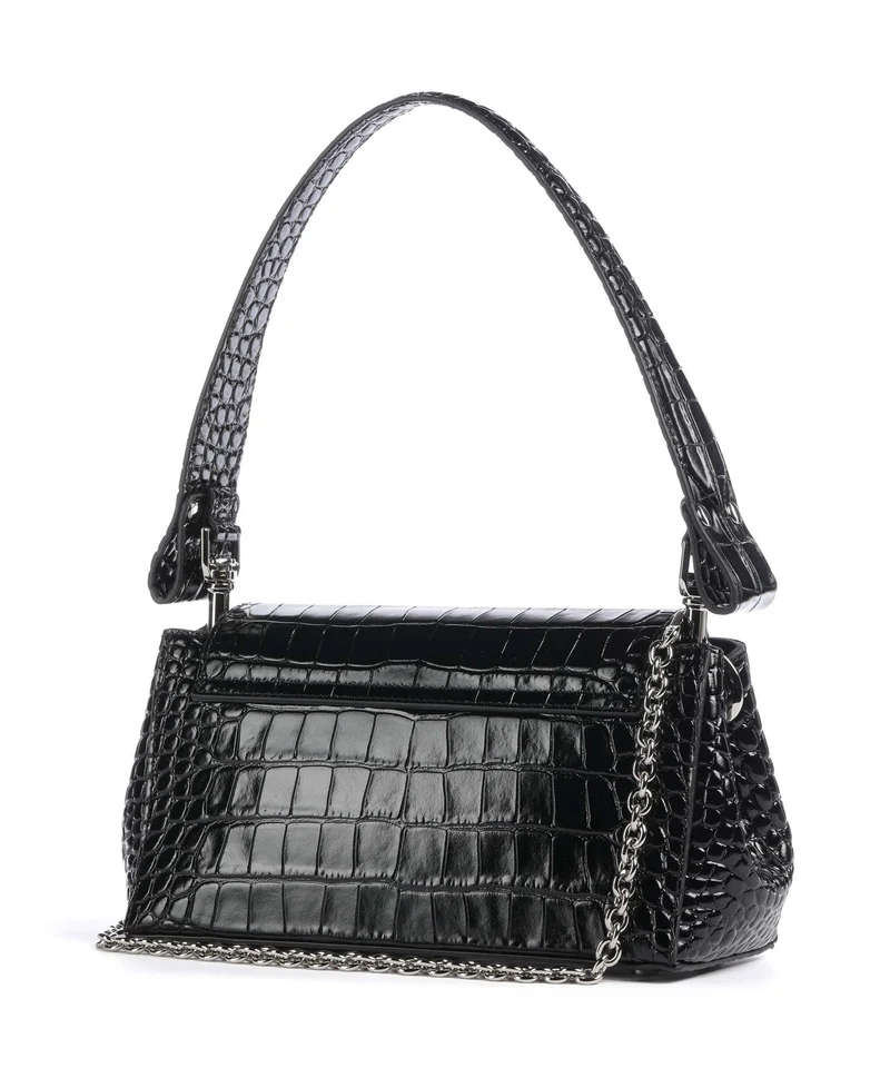 Vivienne Westwood Hazel Embossed Croc Medium Schultertasche black