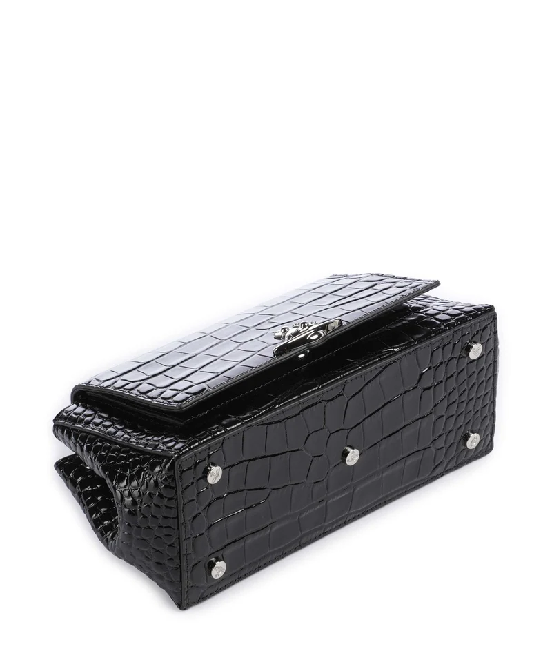Vivienne Westwood Hazel Embossed Croc Medium Schultertasche black