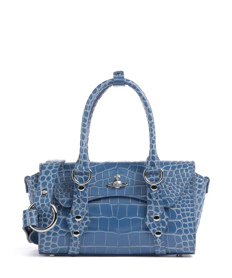 Vivienne Westwood Bettina Embossed Croc Mini Handtasche blue