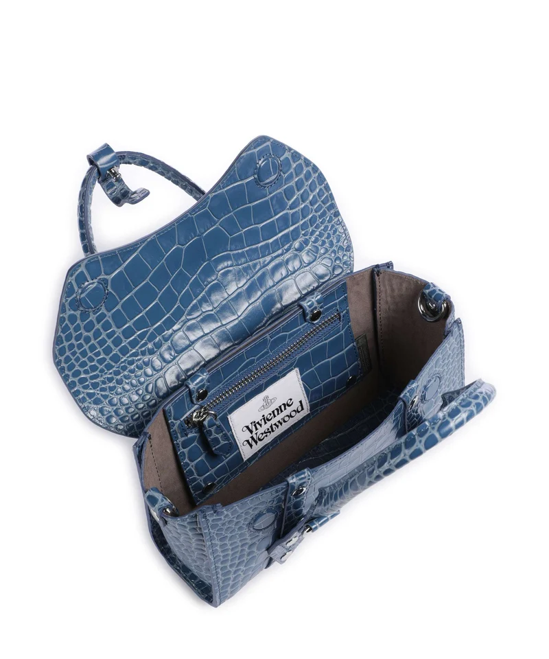 Vivienne Westwood Bettina Embossed Croc Mini Handtasche blue