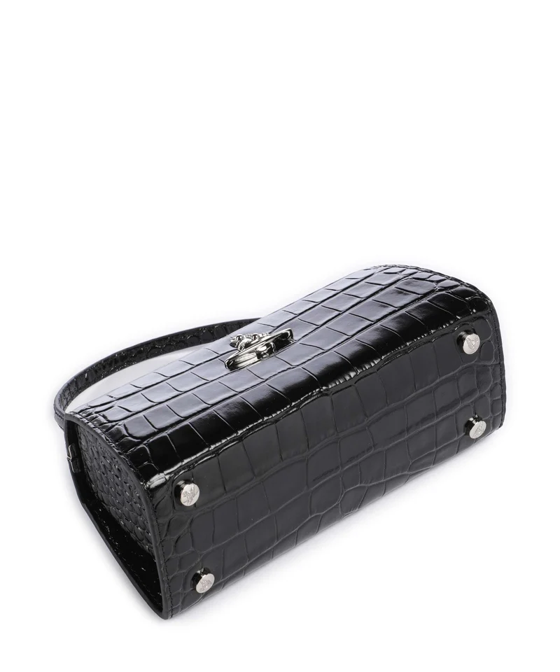 Vivienne Westwood Doll Frame Embossed Croc XL Handtasche black