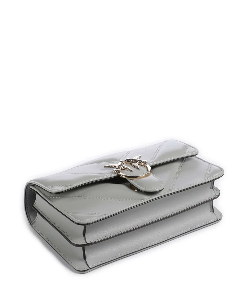 Pinko Love One Mini Schultertasche grigio perla/gold mordore