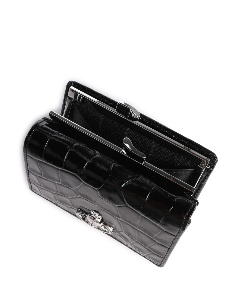 Vivienne Westwood Frame Embossed Croc Small Geldbörse black