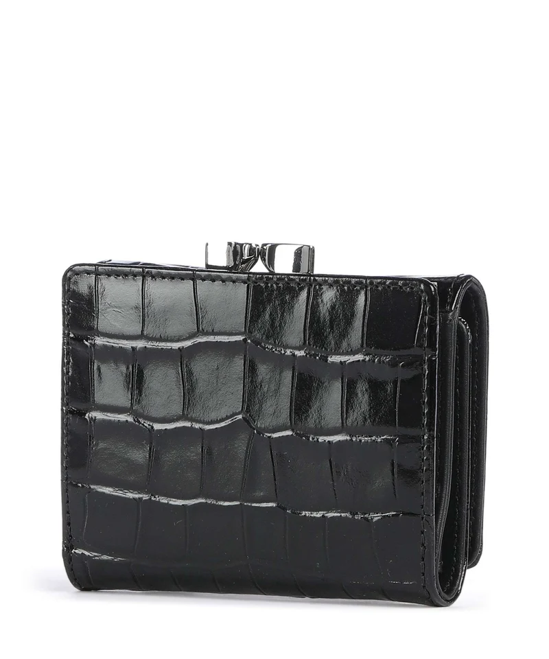 Vivienne Westwood Frame Embossed Croc Small Geldbörse black