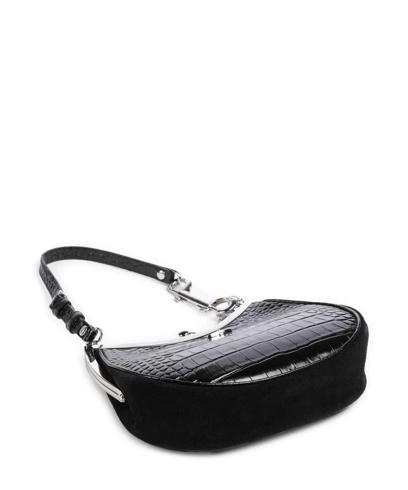 Vivienne Westwood Charm Frame Embossed Croc Schultertasche black charms