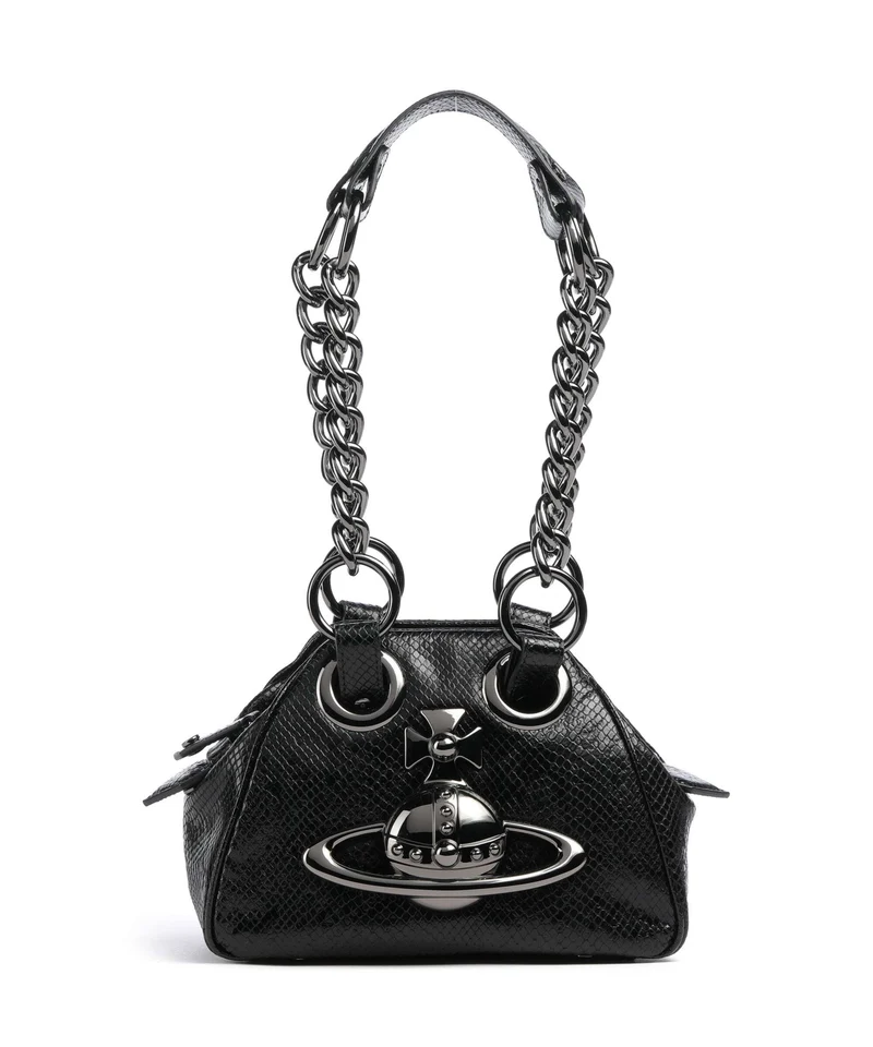 Vivienne Westwood Archive Python-Effect Embossed Schultertasche black