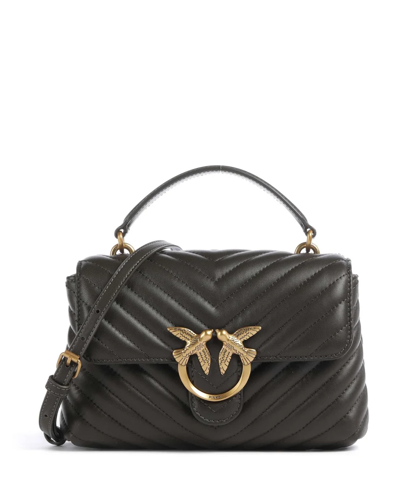Pinko Love Lady Puff Mini Handtasche verde fango/antique gold