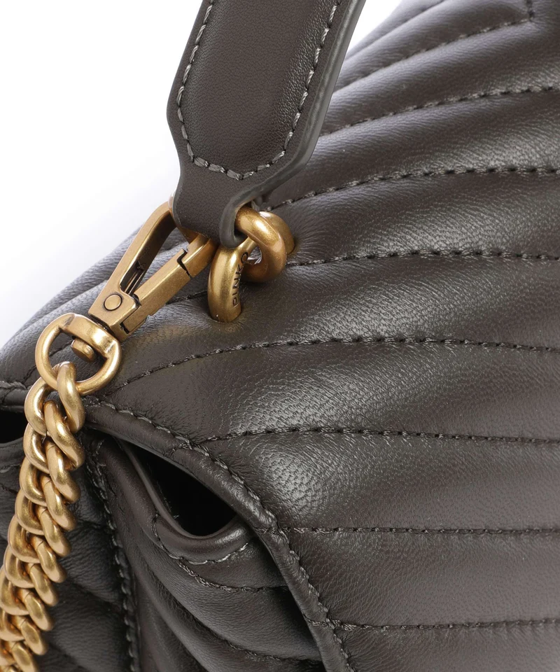 Pinko Love Lady Puff Mini Handtasche verde fango/antique gold