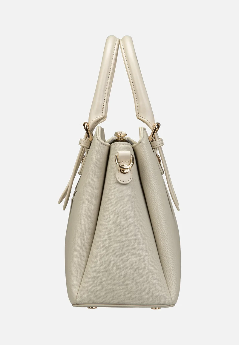 Ella Saffiano Bowling Bag M Beige - Bowling Bag