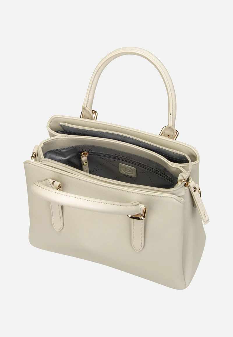 Ella Saffiano Bowling Bag M Beige - Bowling Bag