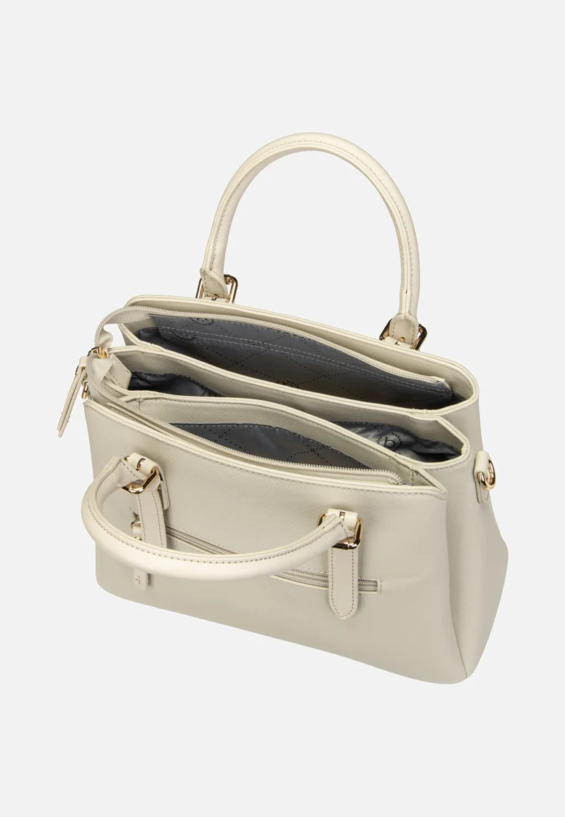 Ella Saffiano Bowling Bag M Beige - Bowling Bag