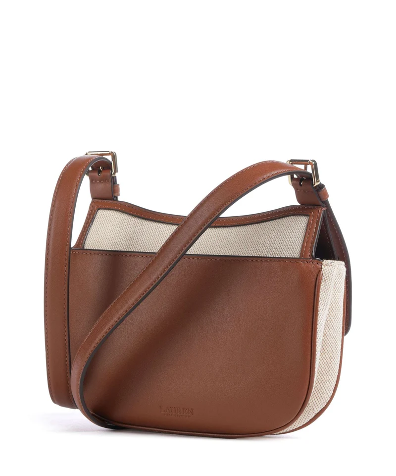 Lauren Ralph Lauren Marcy Medium Umhängetasche natural/buff canvas/lauren tan