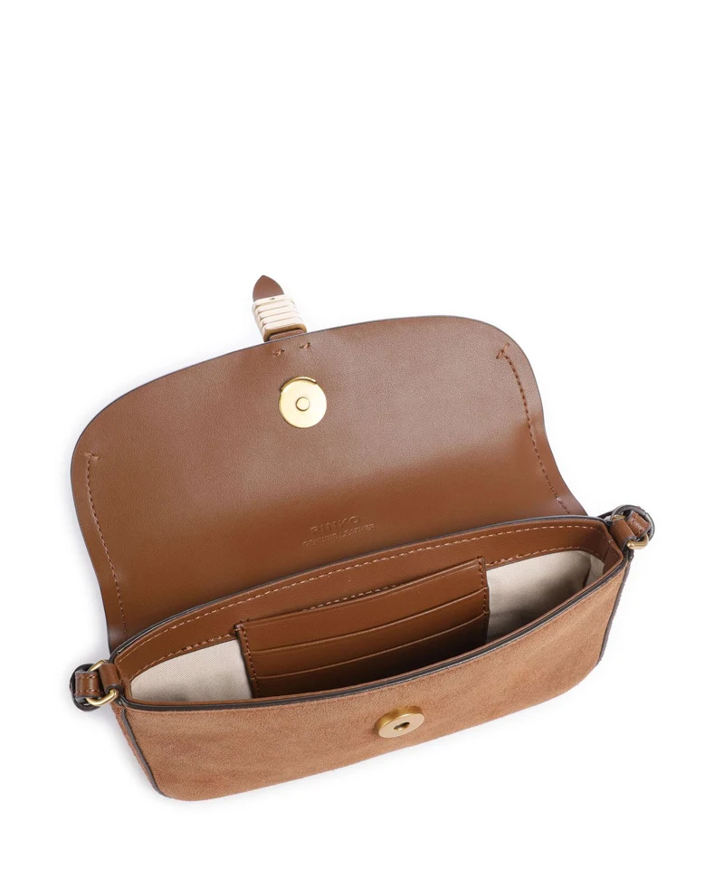 Pinko Saddle Flat Umhängetasche marrone/leone/antique gold