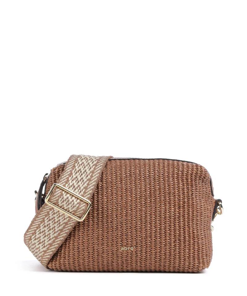 Abro Raffia Kaia Umhängetasche caramel/cognac