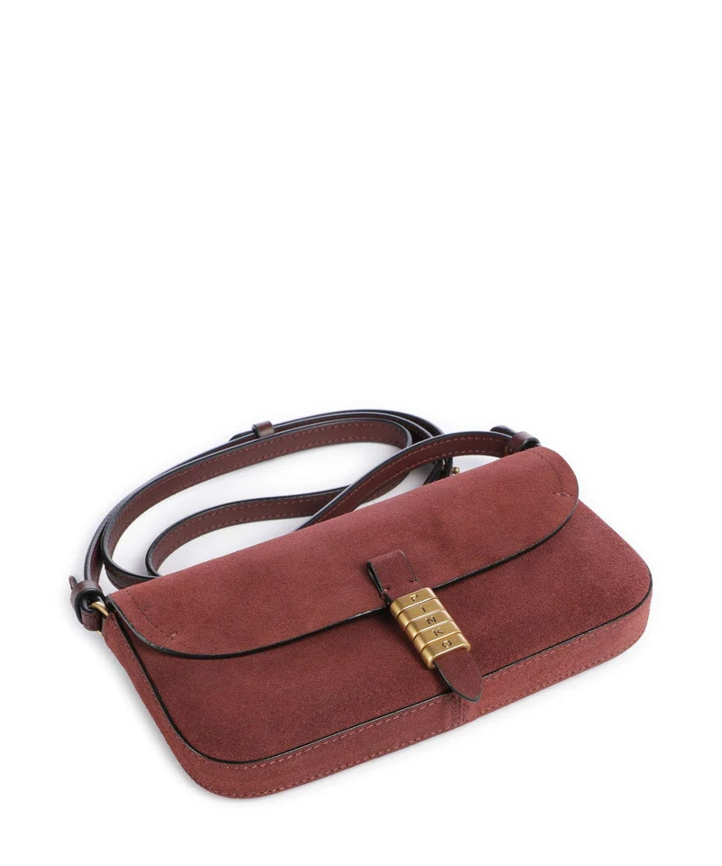 Pinko Saddle Flat Umhängetasche burgundy wine/antique gold