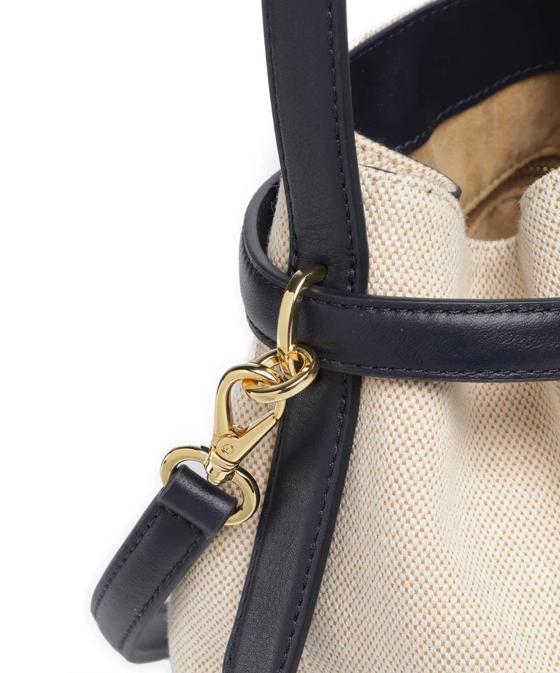 Lauren Ralph Lauren Blaike Medium Bucket Handtasche natural/buff canvas/refined navy