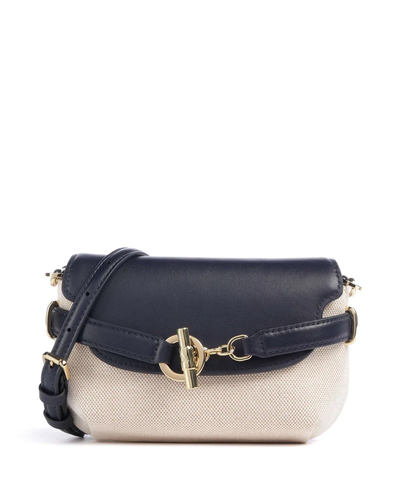 Lauren Ralph Lauren Blaike Small Umhängetasche natural/buff canvas/refined navy
