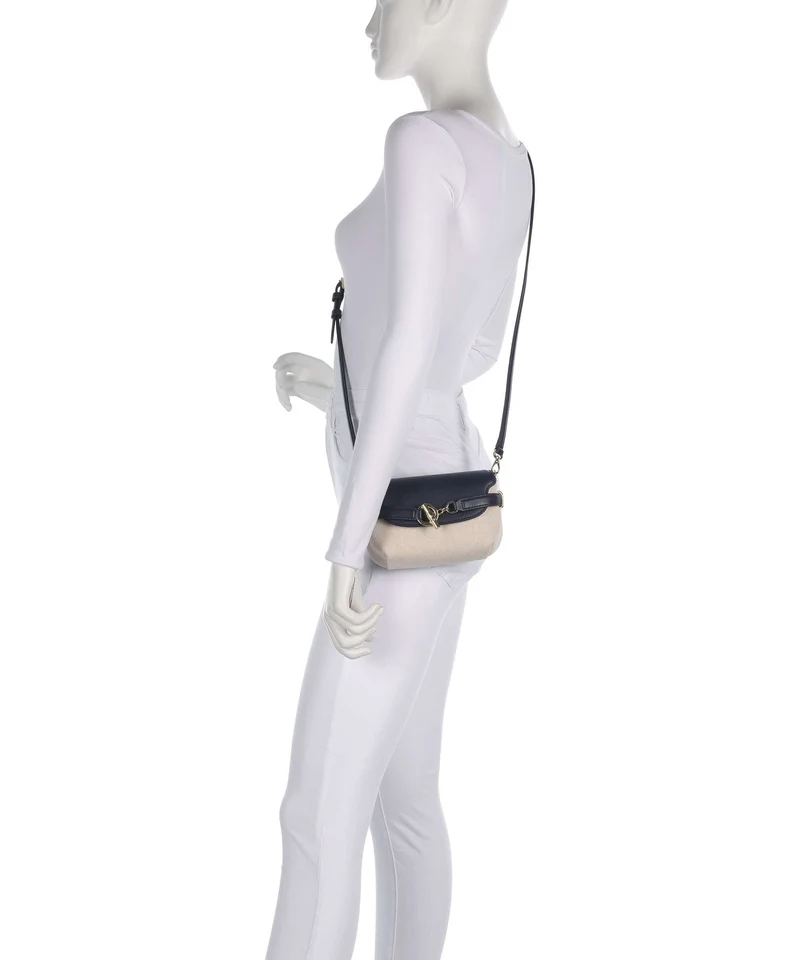Lauren Ralph Lauren Blaike Small Umhängetasche natural/buff canvas/refined navy