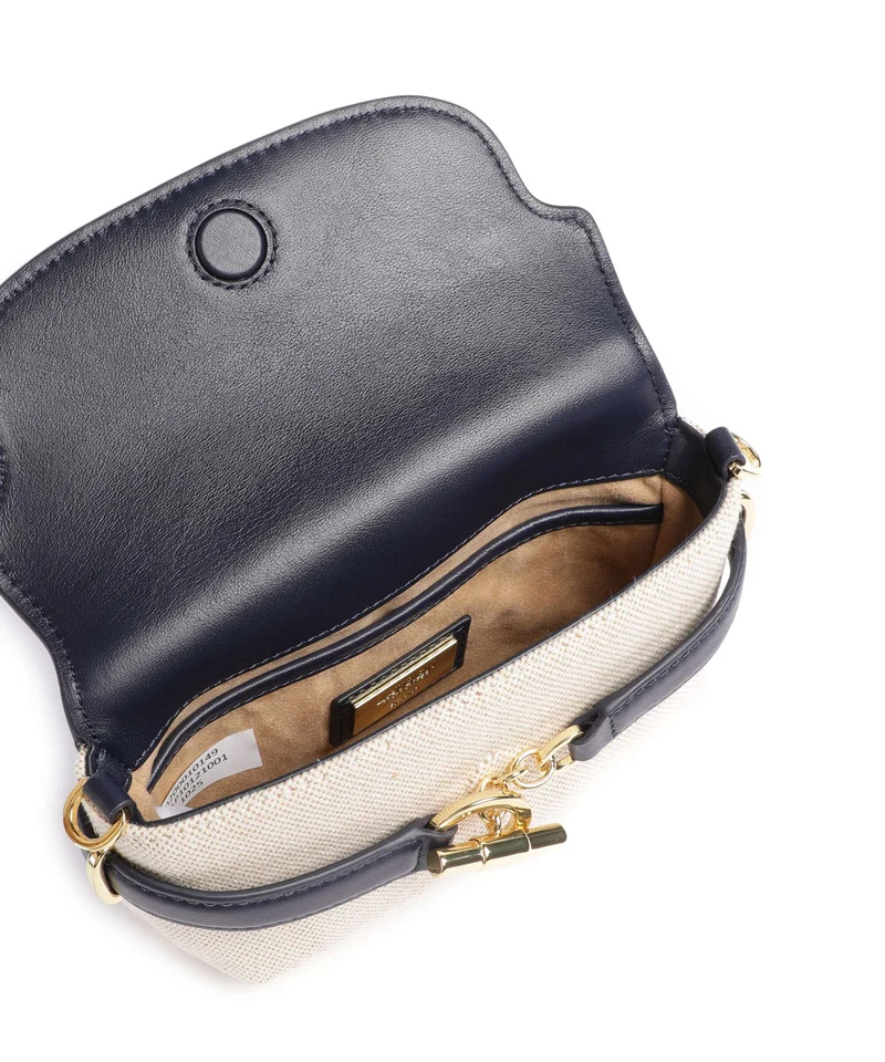 Lauren Ralph Lauren Blaike Small Umhängetasche natural/buff canvas/refined navy
