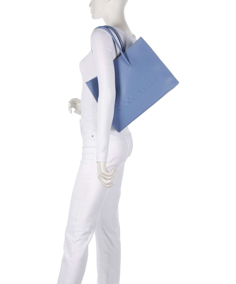 Coccinelle Myrtha Maxi Logo Shopper azul
