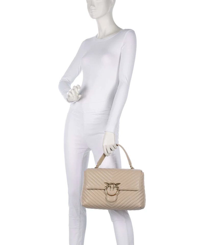 Pinko Love Lady Puff Big Handtasche beige/grigio fumo/antique gold