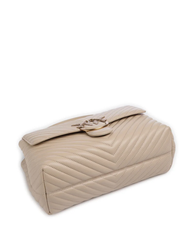 Pinko Love Lady Puff Big Handtasche beige/grigio fumo/antique gold