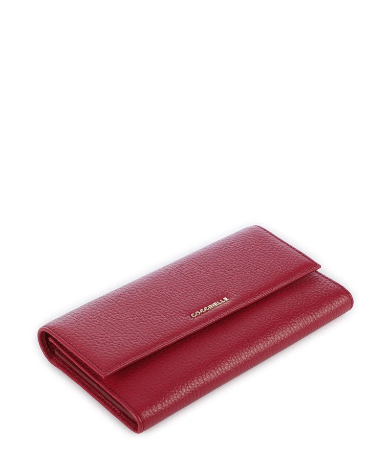 Coccinelle Metallic Soft Geldbörse sangria