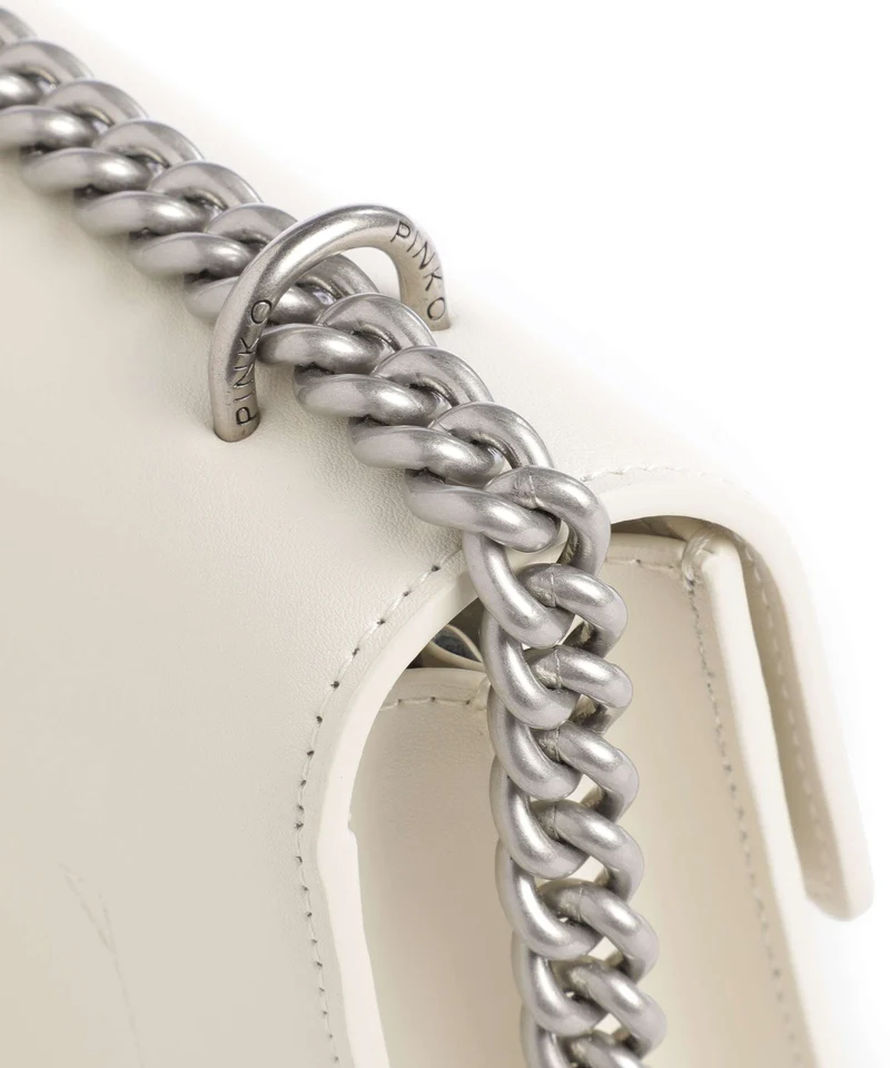 Pinko Love One Mini Schultertasche bianco seta/old silver