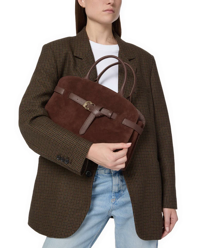 Coccinelle Sabine Suede Handtasche brunette