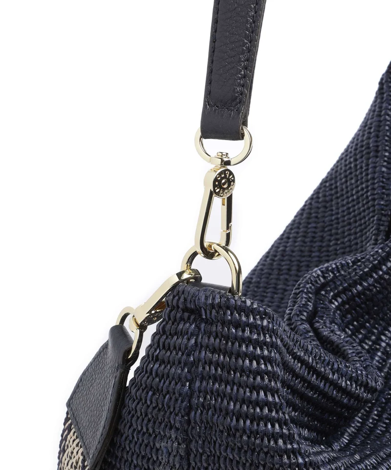 Abro Raffia Kaia Beuteltasche navy