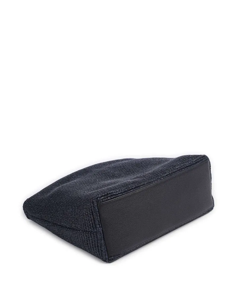 Abro Raffia Kaia Beuteltasche navy