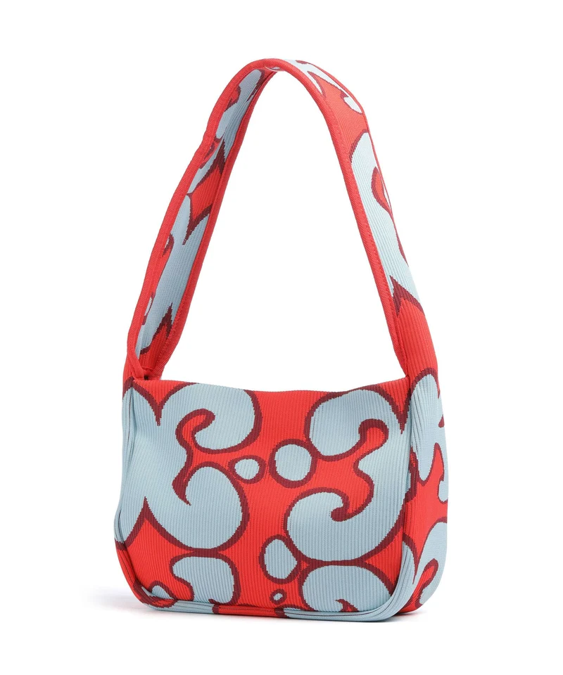 Marimekko Knitted Keidas Schultertasche light blue/red