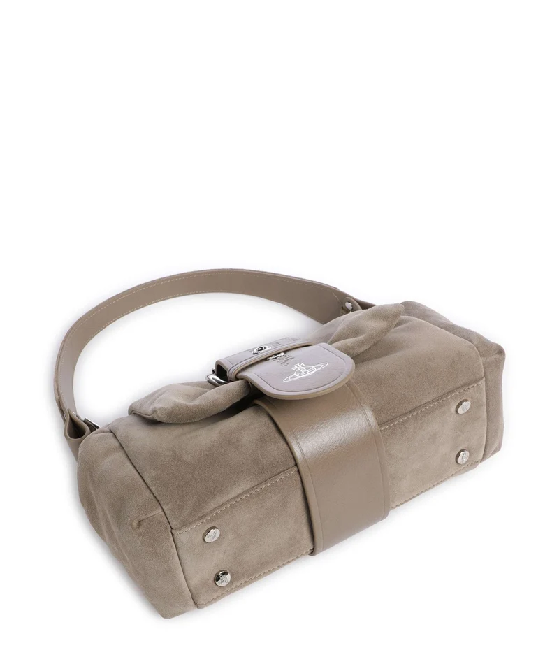 Vivienne Westwood Hazel Suede Treasure Schultertasche stone
