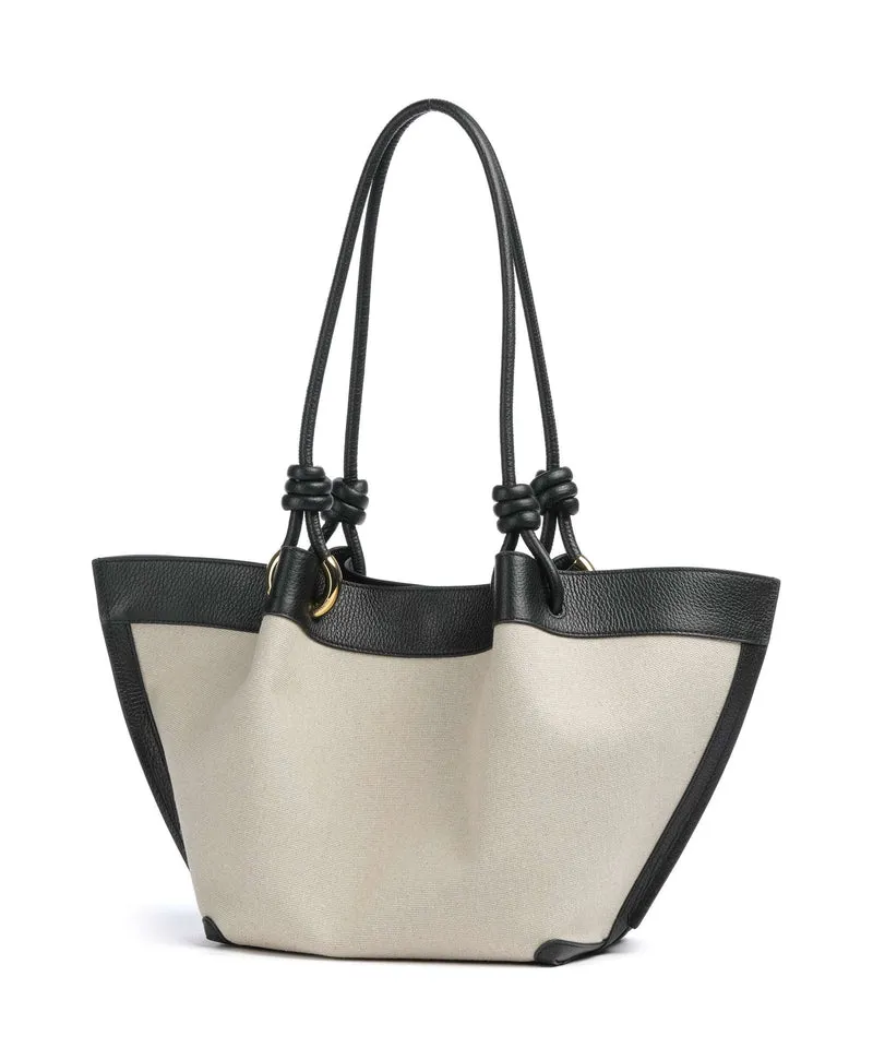 Coccinelle Finn Canvas Beuteltasche natural/noir