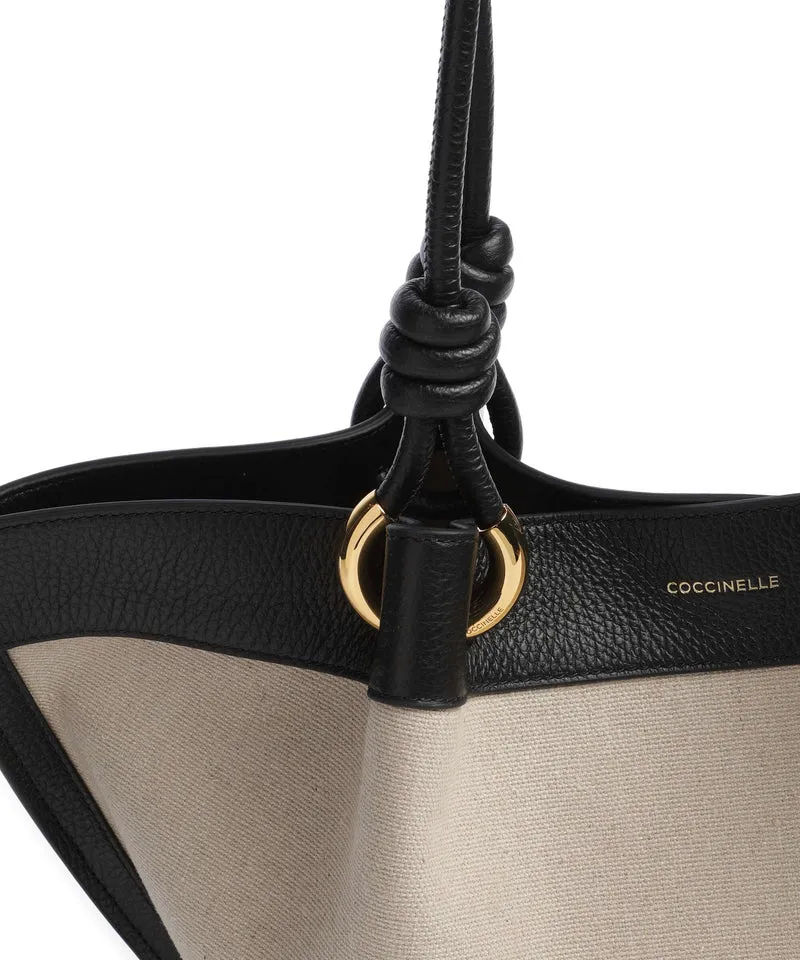 Coccinelle Finn Canvas Beuteltasche natural/noir