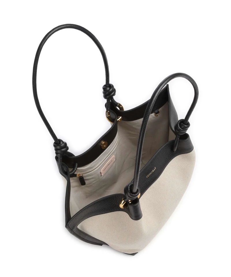 Coccinelle Finn Canvas Beuteltasche natural/noir