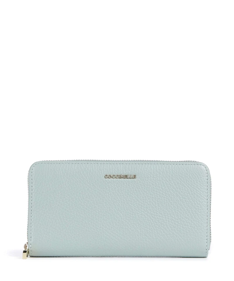 Coccinelle Metallic Soft Geldbörse aquamarine