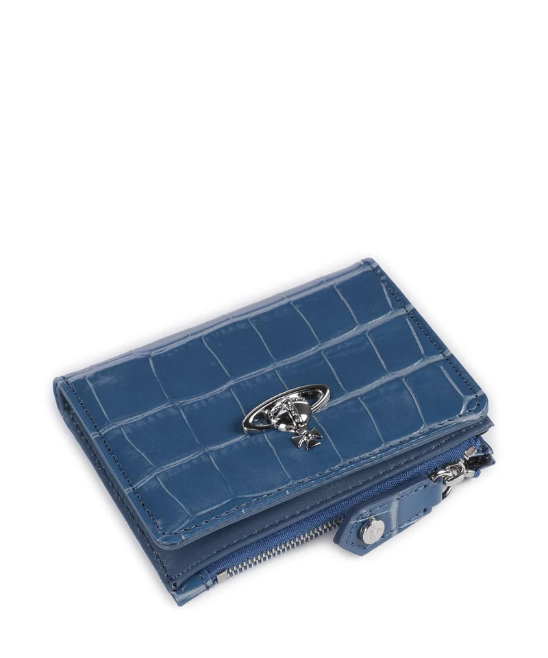 Vivienne Westwood Embossed Croc Slim Geldbörse blue