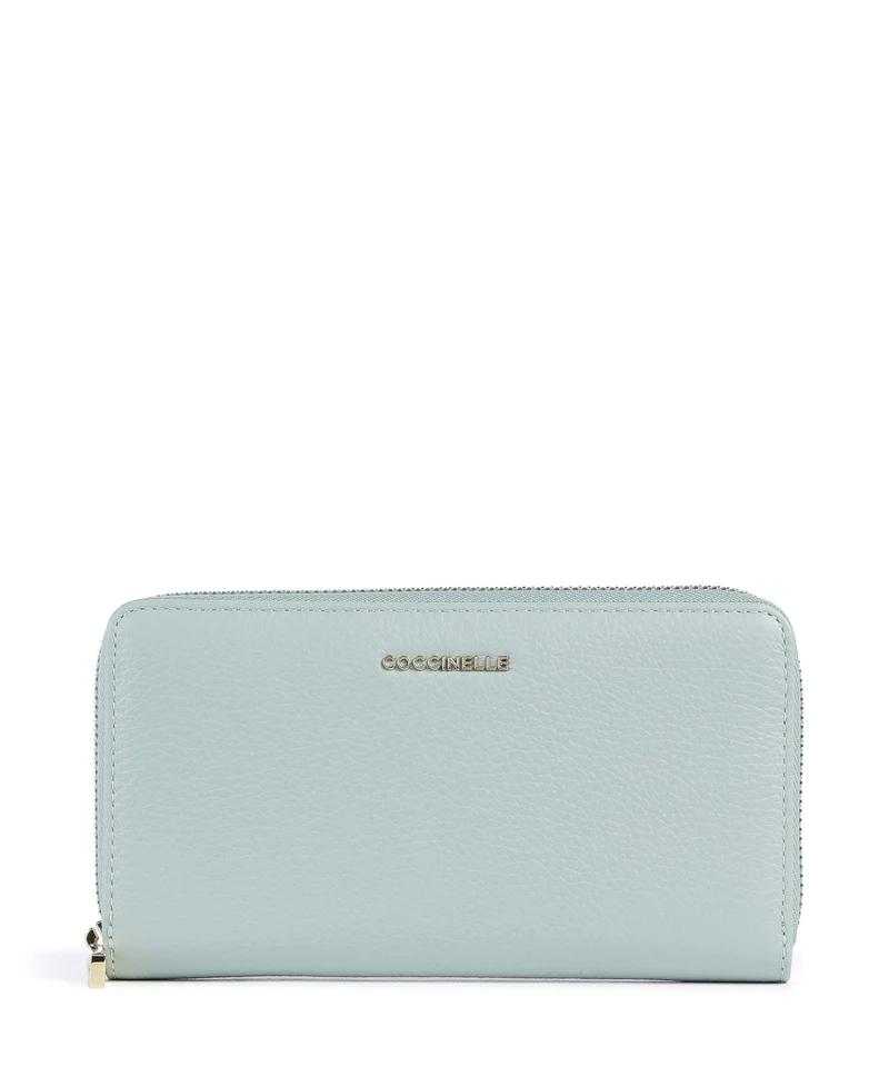 Coccinelle Metallic Soft Geldbörse aquamarine