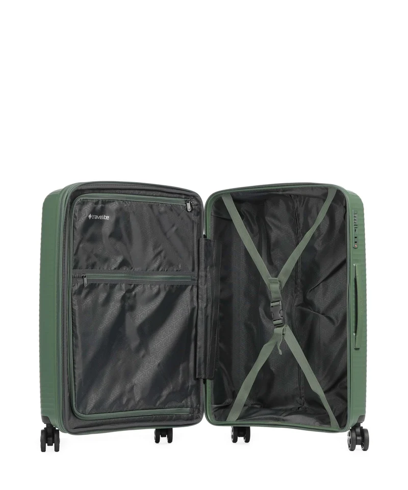Travelite Air Stripe 4-Rollen Trolley Set green