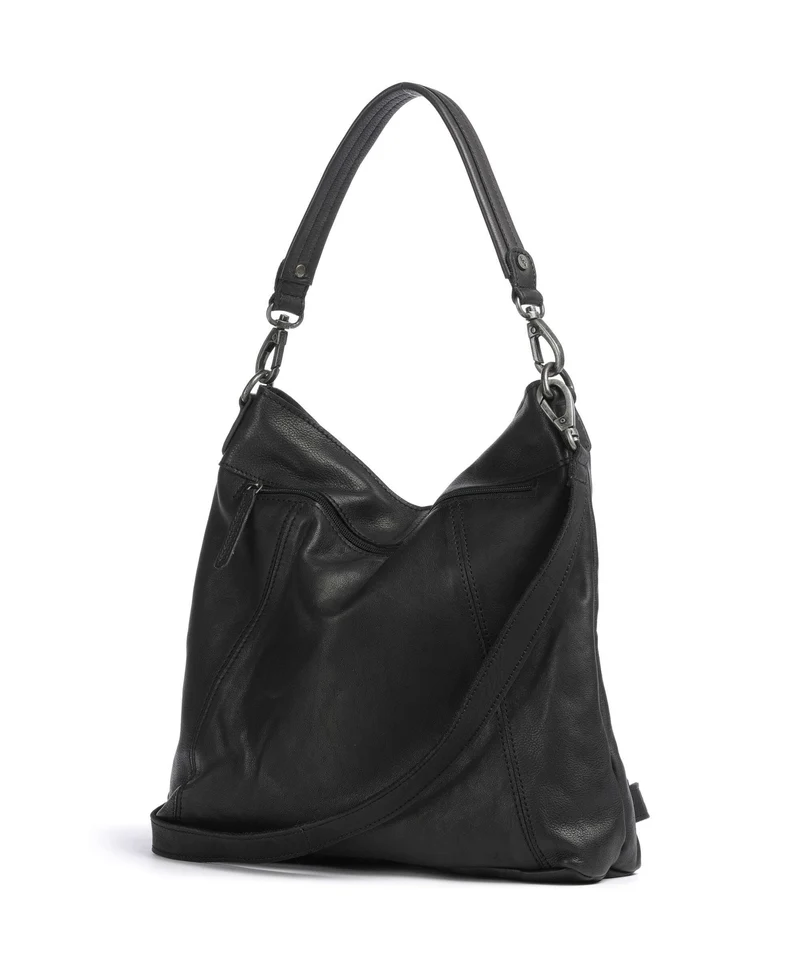 The Chesterfield Brand Washed Waxed Cow Sintra Beuteltasche black
