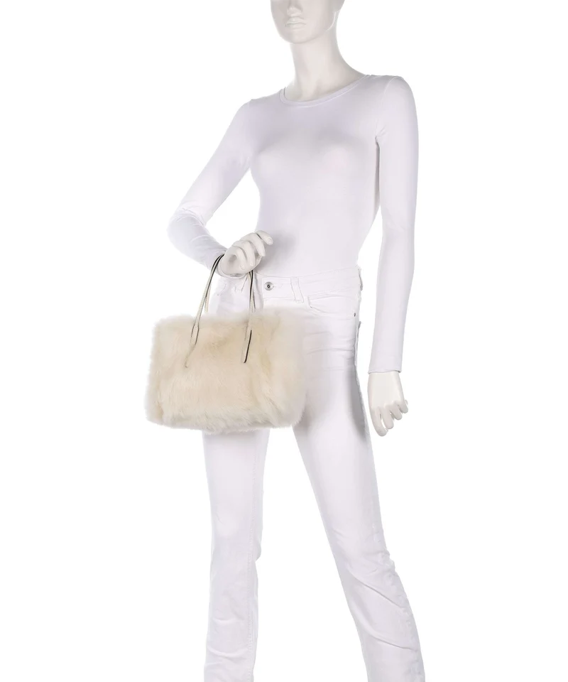Abro Shearling Noelle Handtasche beige