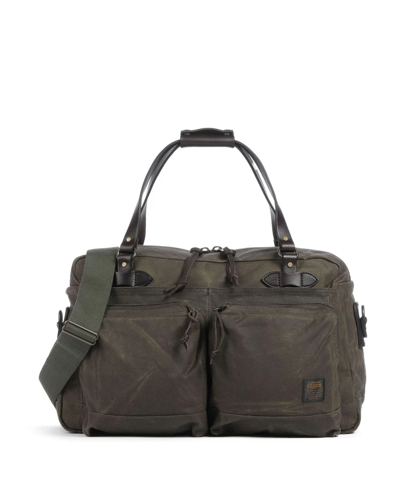Filson Oil Finish Tin Cloth 24HR Duffle Weekender otter green