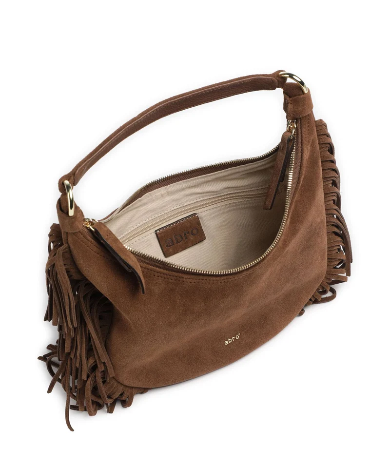 Abro Suede Nana Small Beuteltasche wood