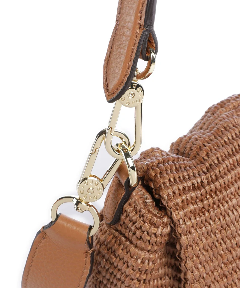 Abro Raffia Classica Temi Medium Schultertasche caramel/cognac